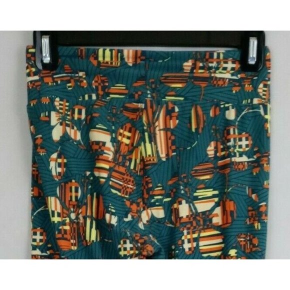 New LuLaRoe One Size Leggings Jade With Multi-Color Jungle Floral Design - Picture 1 of 6